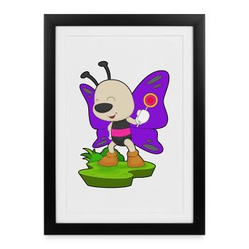 Butterfly Lollipop - Framed poster (27 × 37 cm) - black - Front
