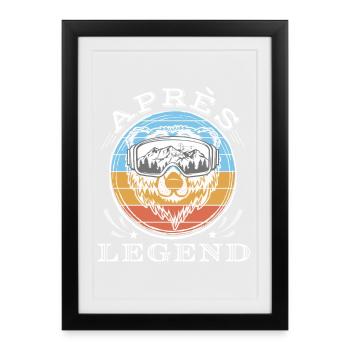 Après Legend - Chemise d’après-ski - Affiche encadrée (27 × 37 cm) - noir - Devant