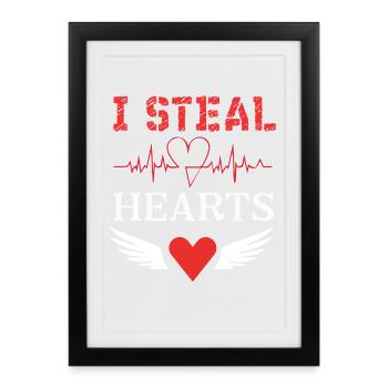 Festive Heartbeat Celebration Design - Framed poster (27 × 37 cm) - black - Front