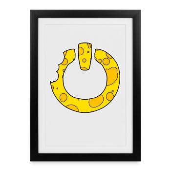 On Off Power On - Framed poster (27 × 37 cm) - black - Front