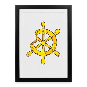Volant Captain Cheese - Affiche encadrée (27 × 37 cm) - noir - Devant