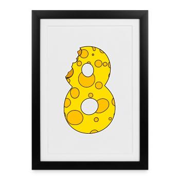 Number 8 Eight - Framed poster (27 × 37 cm) - black - Front