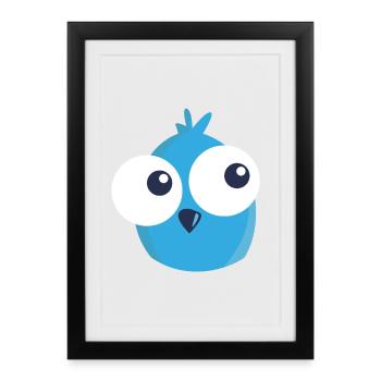 all tonight Eule - Gerahmtes Poster (27 × 37 cm) - Schwarz - Vorne