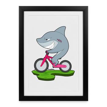 Vélo Shark - Affiche encadrée (27 × 37 cm) - noir - Devant