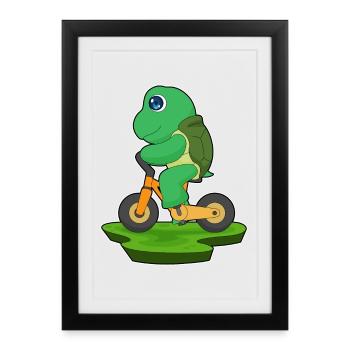 Vélo de tortue - Affiche encadrée (27 × 37 cm) - noir - Devant