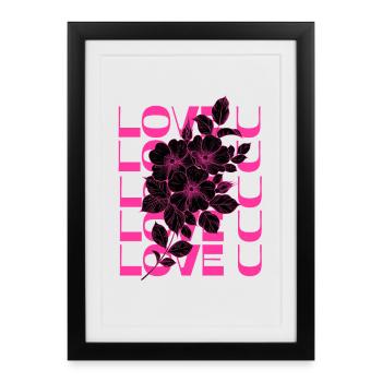 LOVE U PINK - Affiche encadrée (27 × 37 cm) - noir - Devant
