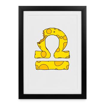 Signe du zodiaque Symbole de la Balance - Affiche encadrée (27 × 37 cm) - noir - Devant