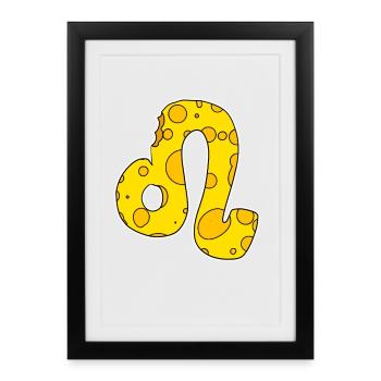Signe du zodiaque Lion Symbole - Affiche encadrée (27 × 37 cm) - noir - Devant