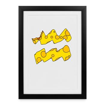 Sternzeichen Wassermann Symbol - Gerahmtes Poster (27 × 37 cm) - Schwarz - Vorne