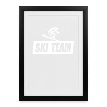 Équipe de ski Skieur École de ski Ski Équipe de ski - Affiche encadrée (27 × 37 cm) - noir - Devant
