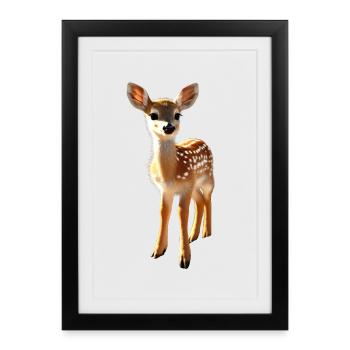 Roe Deer Fawn Costume Roebuck Deer Cute Deer Fawn - Framed poster (27 × 37 cm) - black - Front