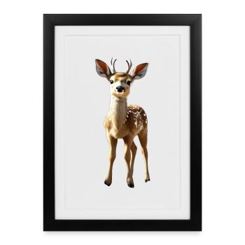Roe Deer Fawn Costume Roebuck Deer Cute Deer Fawn - Framed poster (27 × 37 cm) - black - Front