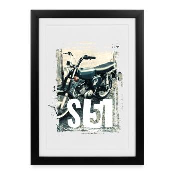 S51 - Grün - Gerahmtes Poster (27 × 37 cm) - Schwarz - Vorne