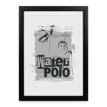 Water-polo minimaliste - Affiche encadrée (27 × 37 cm) - noir - Devant
