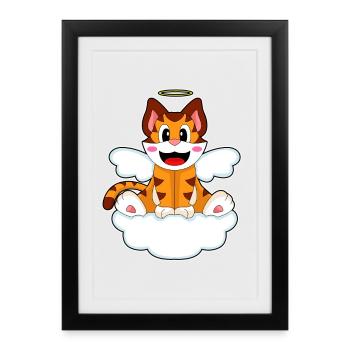 Ailes d’ange tigre - Affiche encadrée (27 × 37 cm) - noir - Devant