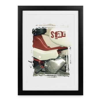 Simson Star - Gerahmtes Poster (27 × 37 cm) - Schwarz - Vorne