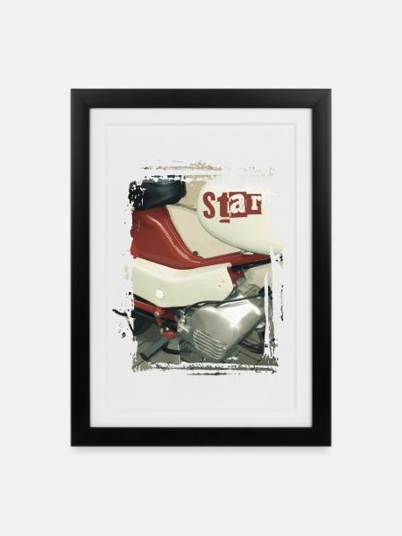 Simson Star - Gerahmtes Poster (27 × 37 cm) - Schwarz