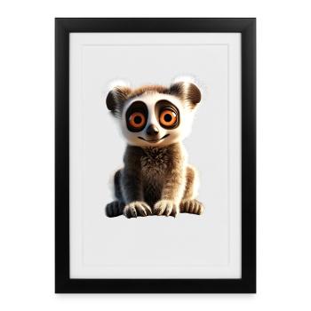 Ring-tailed lemurs lover Lemur ring-tailed lemurs Maki ring-tailed lemur - Framed poster (27 × 37 cm) - black - Front