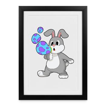 Bunny Soap Bubbles - Framed poster (27 × 37 cm) - black - Front