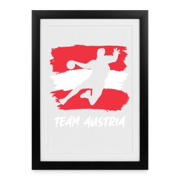 Handball Team Austria - Framed poster (27 × 37 cm) - black - Front