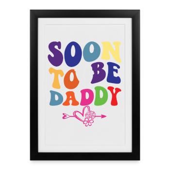 promotrd d’être papa, nouveau papa grossesse - Affiche encadrée (27 × 37 cm) - noir - Devant