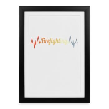 Fire Brigade Heartbeat - Framed poster (27 × 37 cm) - black - Front