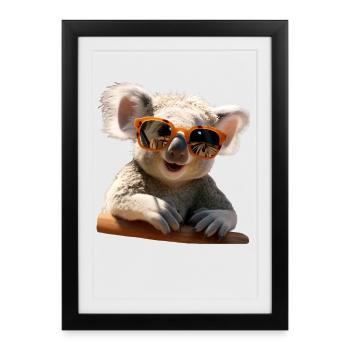 Koala Australie Koalas Koala Ours Mignon Koala Ours - Affiche encadrée (27 × 37 cm) - noir - Devant