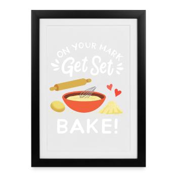Backen Bäcker Hobbybäcker - Gerahmtes Poster (27 × 37 cm) - Schwarz - Vorne