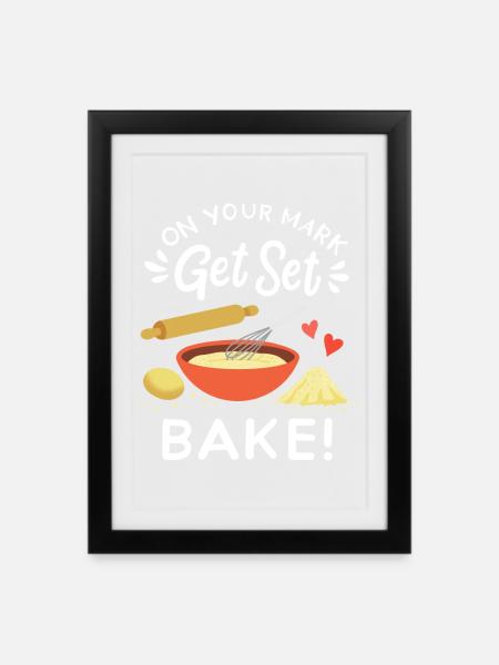 Backen Bäcker Hobbybäcker - Gerahmtes Poster (27 × 37 cm) - Schwarz