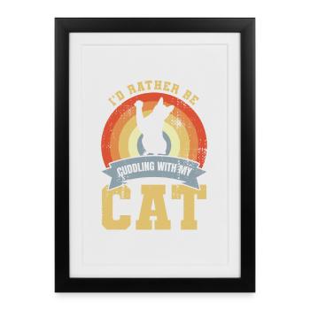 Blague de propriétaire de chat - Affiche encadrée (27 × 37 cm) - noir - Devant