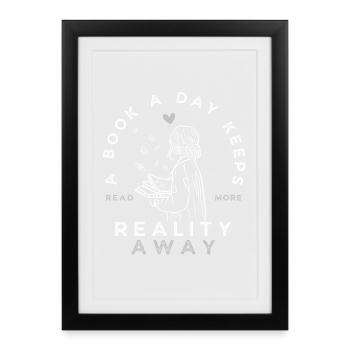 Funny Reading Quote - Framed poster (27 × 37 cm) - black - Front