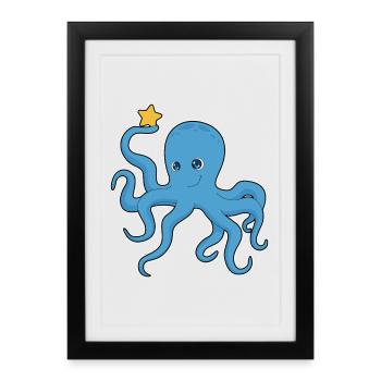 Étoile de poulpe - Affiche encadrée (27 × 37 cm) - noir - Devant