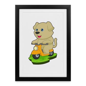 Trottinette pour chien - Affiche encadrée (27 × 37 cm) - noir - Devant