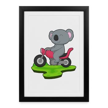Moto Koala - Affiche encadrée (27 × 37 cm) - noir - Devant