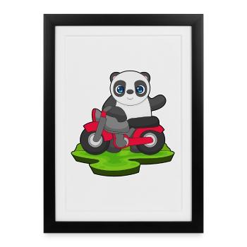 Moto Panda - Affiche encadrée (27 × 37 cm) - noir - Devant