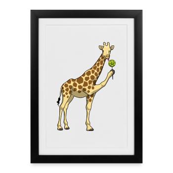 Giraffe Lollipop - Framed poster (27 × 37 cm) - black - Front