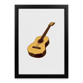 Guitar - Framed poster (27 × 37 cm) - black - Front