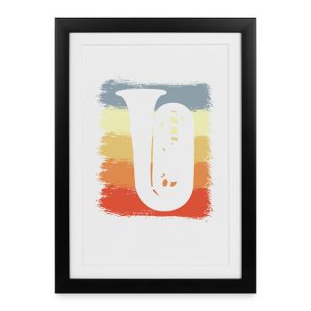 Vintage Tuba Sketch - Framed poster (27 × 37 cm) - black - Front