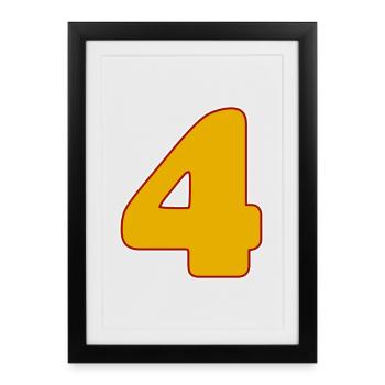 4 - Quatre - Affiche encadrée (27 × 37 cm) - noir - Devant