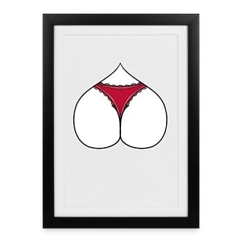 Ass Heart Love - Framed poster (27 × 37 cm) - black - Front