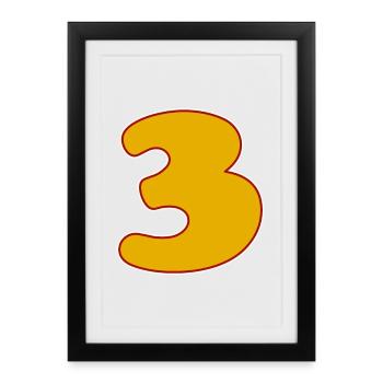 3 - Three - Framed poster (27 × 37 cm) - black - Front