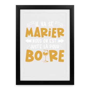 Humour EVG Cadeau Futur Marié Garçon Mariage Team - Affiche encadrée (27 × 37 cm) - noir - Devant