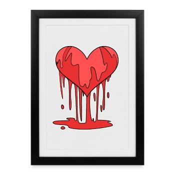 Heart injured - Framed poster (27 × 37 cm) - black - Front