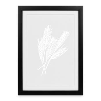 5 wheat ears - Framed poster (27 × 37 cm) - black - Front
