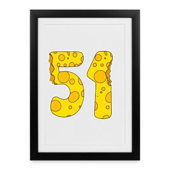 51 years of Lustig Käse - Framed poster (27 × 37 cm) - black - Front