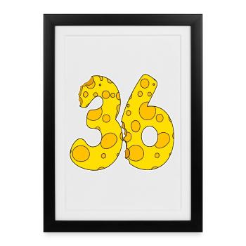 36 years old Lustig Käse - Framed poster (27 × 37 cm) - black - Front