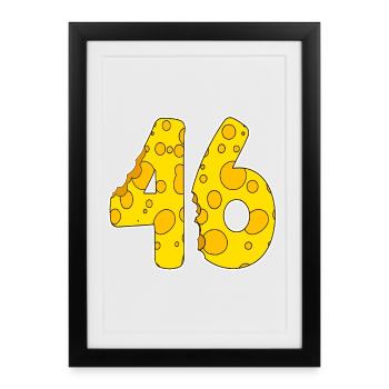 46 ans de Lustig Käse - Affiche encadrée (27 × 37 cm) - noir - Devant