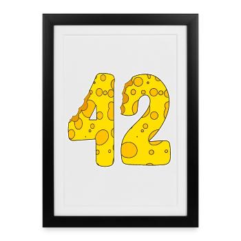 42 ans de Lustig Käse - Affiche encadrée (27 × 37 cm) - noir - Devant