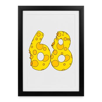 68 ans de Lustig Käse - Affiche encadrée (27 × 37 cm) - noir - Devant