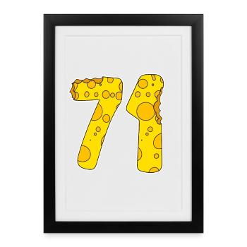 71 ans de Lustig Käse - Affiche encadrée (27 × 37 cm) - noir - Devant